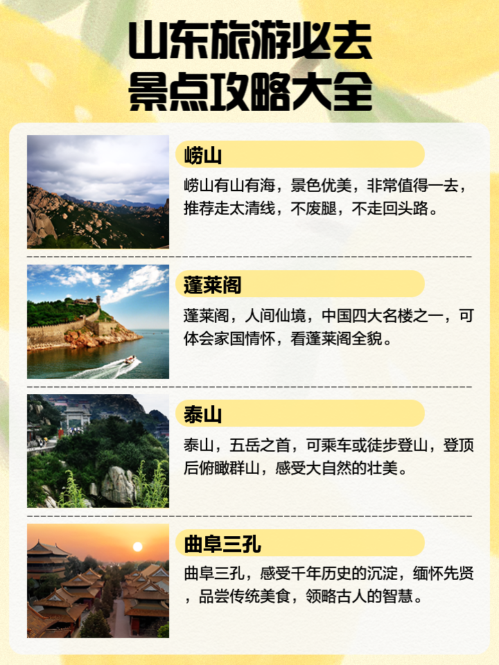 山東旅游景點(diǎn)一覽，美景盡收眼底，山東美景一覽，景點(diǎn)大全與盡收眼底之旅